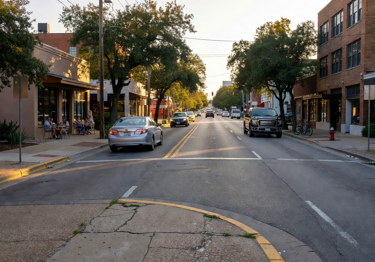 Street level view of South Lamar Boulevard Austin Texas